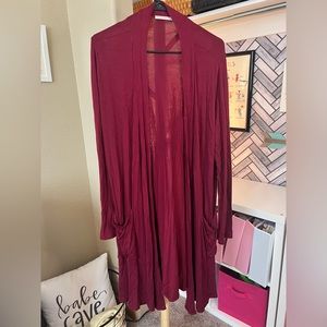 Active USA Red Duster Cardigan Sweater with pockets Size medium